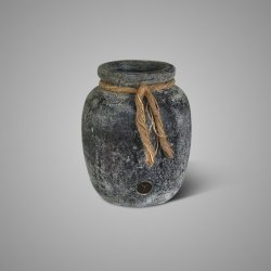 Planter Neck With Rope Basalt  D.22 H.27