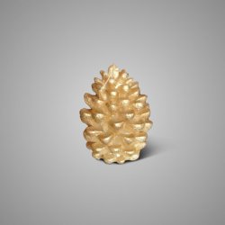 CANDLE PINECONE GOLD S 8x11