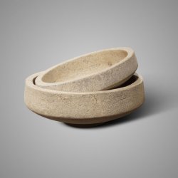 Set of 2 Plates Edge Limestone D.33-30 H.12-9