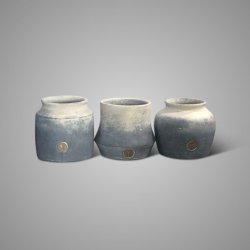 Set of 3 Planters Basic Ancient Clay D.18 H.17