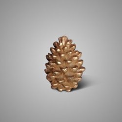 CANDLE PINECONE ANT. GOLD S 8x11