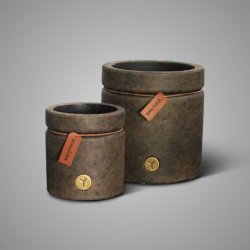 Set Of 2 Planters Edge Majestic Brown D.22-15 H.23-17