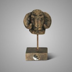 Statue  Ram At Iron Majestic Brown L D.16 H.27