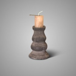 Dinnercandleholder Basic Stone Black M D.12 H.18