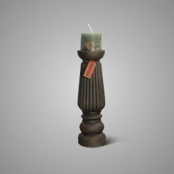 Candleholder Luxury Relief Majestic Brown L D.10 H.32