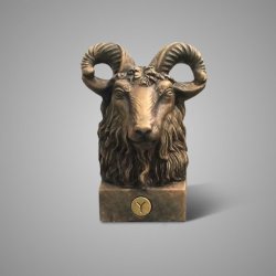 Statue Ram Majestic Brown 19X16X27