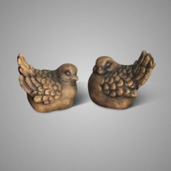 Set of 2 Birds Majestic Brown D.13 H.12