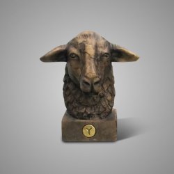 Statue Sheep Wool Majestic Brown 24X20X26