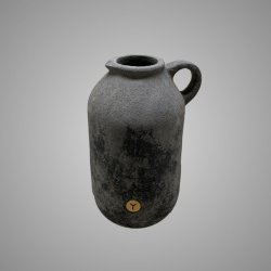 Jug with Ear Stone Black L D.19 H.35