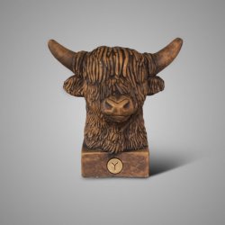 Statue Scottish Highlander Bull Majestic Brown 27x20x27