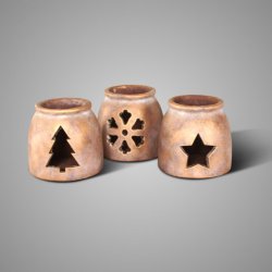 Sort. Tealightholder Snow/Star/X-Tree Jewel D.14 H.13